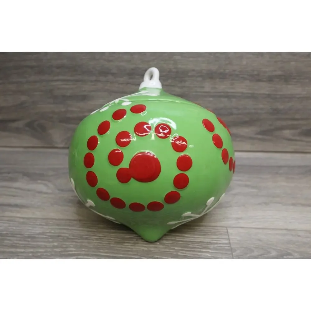 Real Home Vintage Style Christmas Tree Ornament Cookie Jar Earthenware Holiday